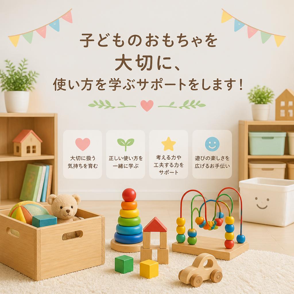 子どものおもちゃを大切に、使い方を学ぶサポートをします！