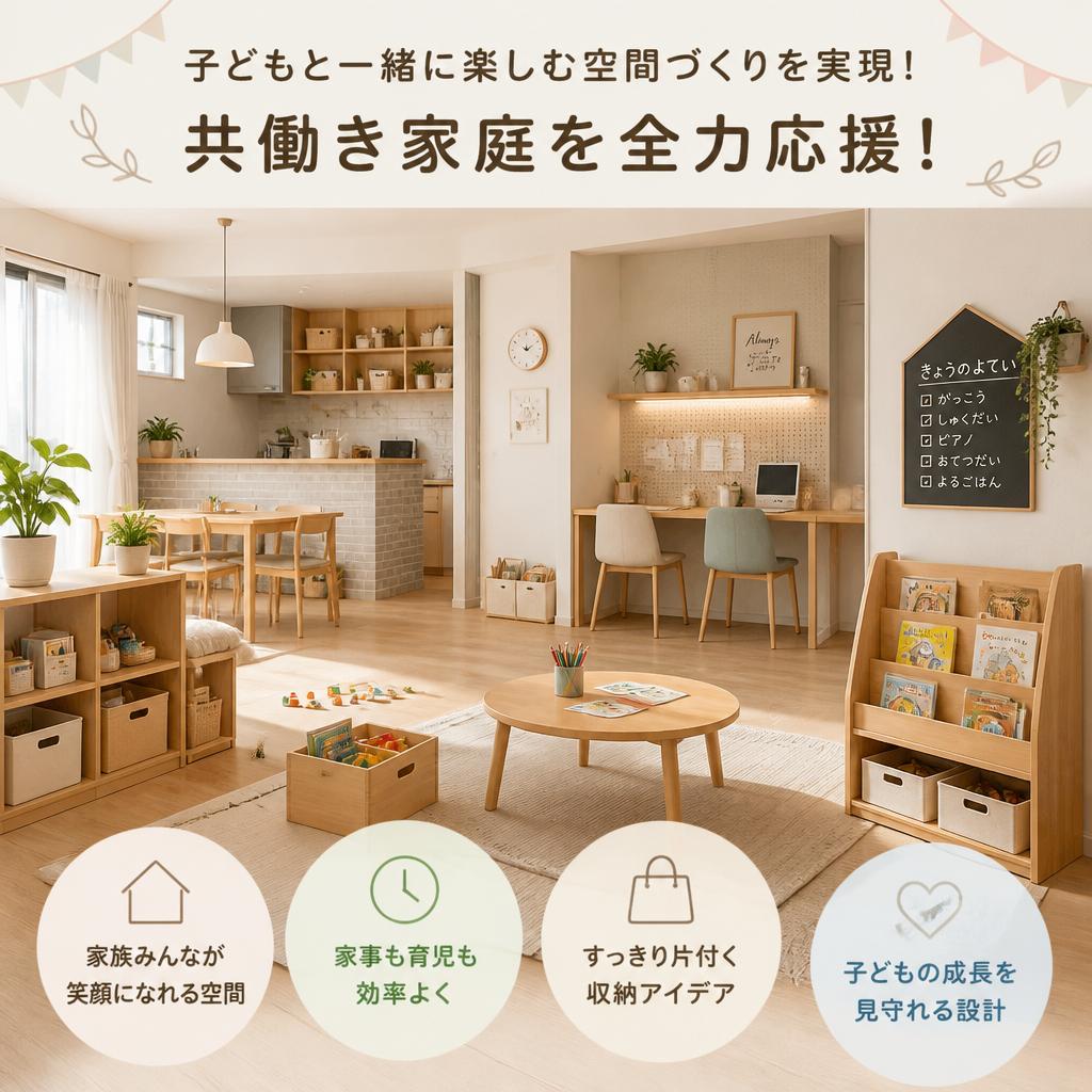 子どもと一緒に楽しむ空間づくりを実現！共働き家庭を全力応援！
