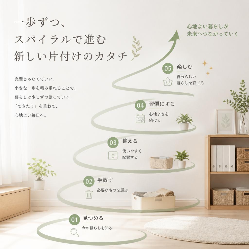 「一歩ずつ、スパイラルで進む新しい片付けのカタチ」