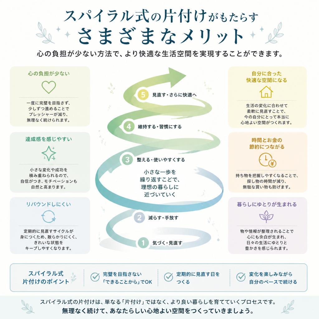 3. スパイラルを意識した片付けのメリット