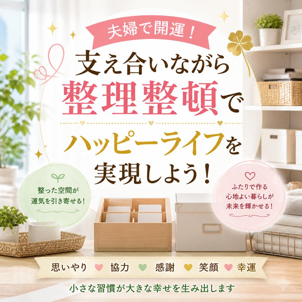 夫婦で開運！支え合いながら整理整頓でハッピーライフを実現しよう！