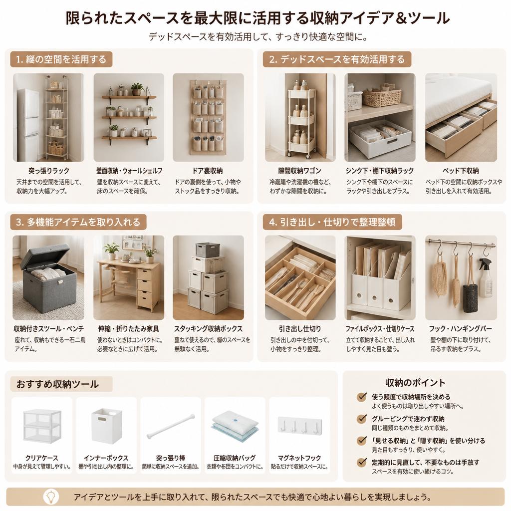 一人暮らし向けの効率的な収納アイデア