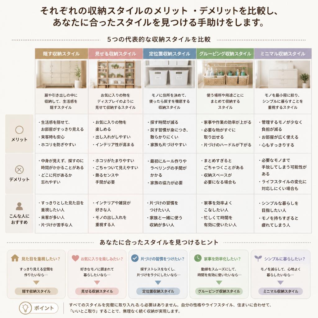 見せる収納 vs 隠す収納