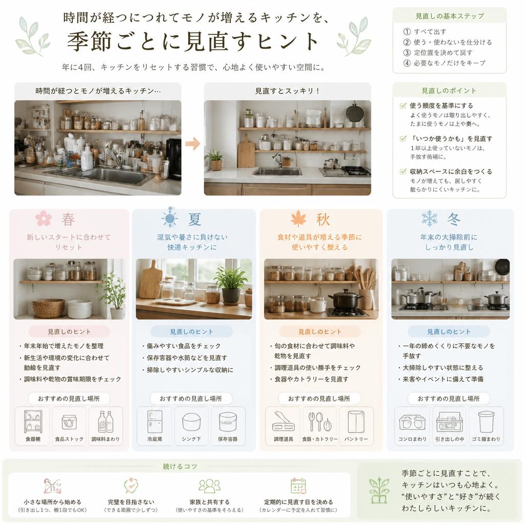 季節ごとのキッチン収納の見直し