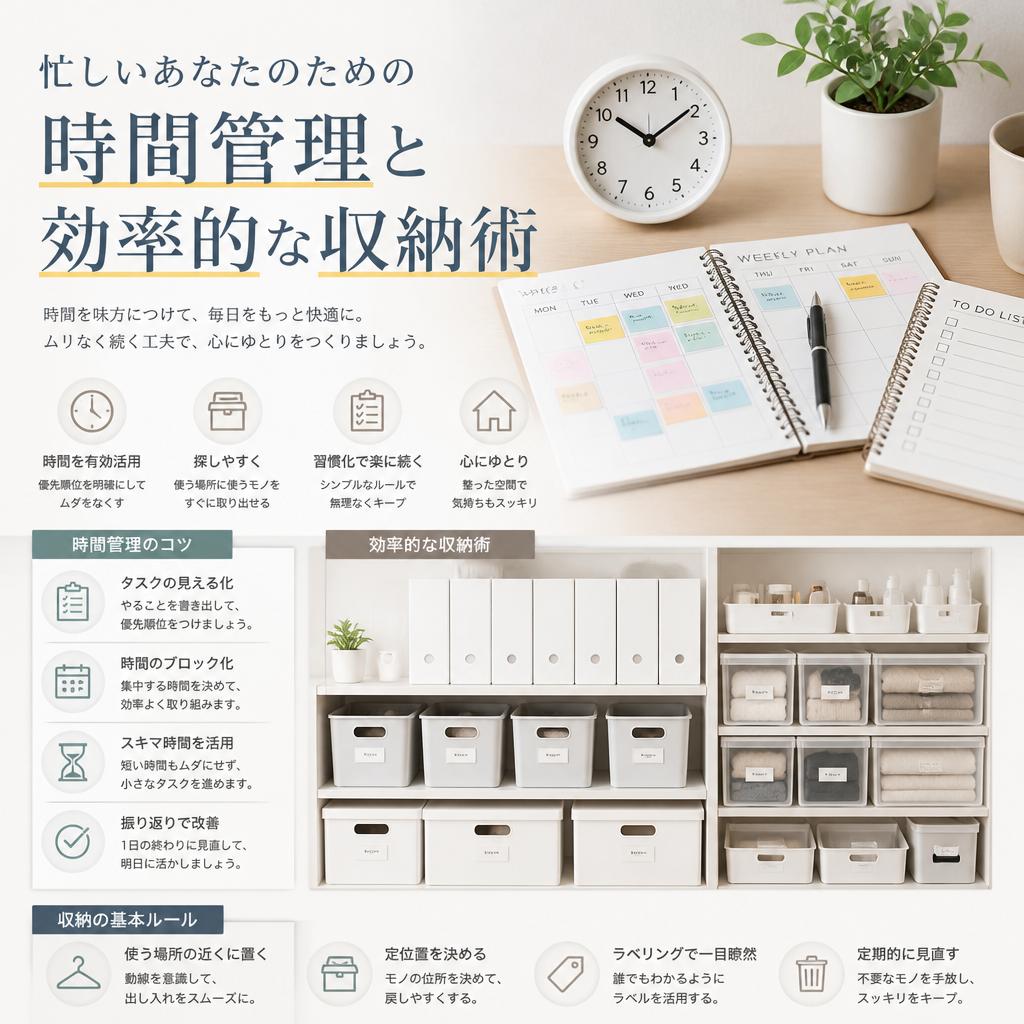 忙しいあなたのための時間管理と効率的な収納術