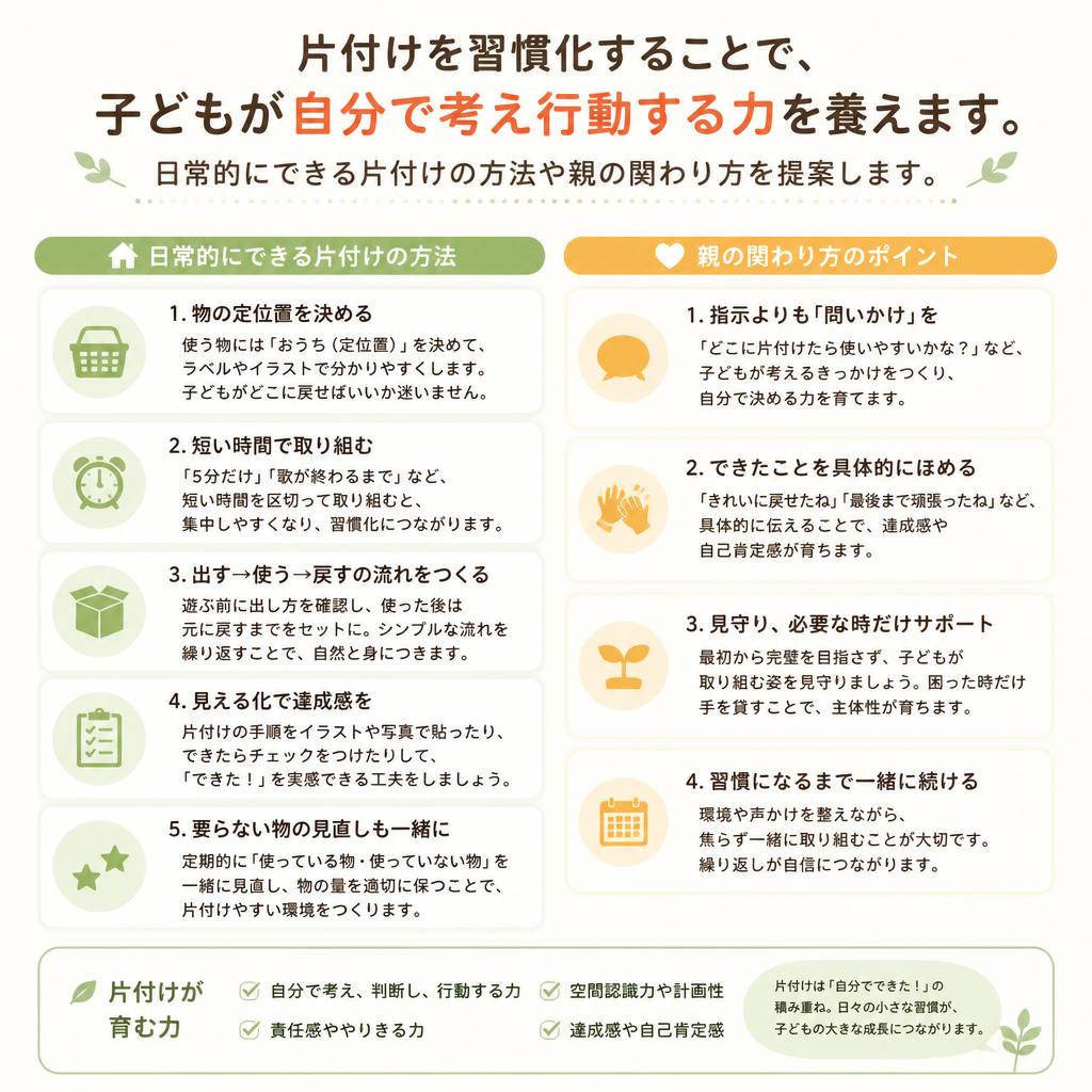 片付けの習慣化が育てる自立心