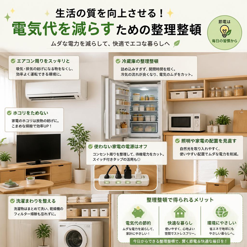 生活の質を向上させる！電気代を減らすための整理整頓