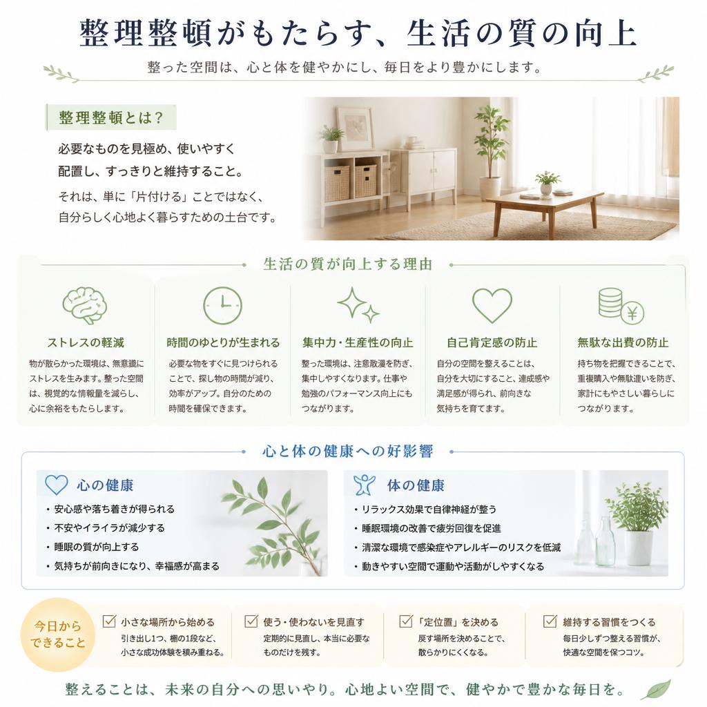 整理整頓がもたらす生活改善