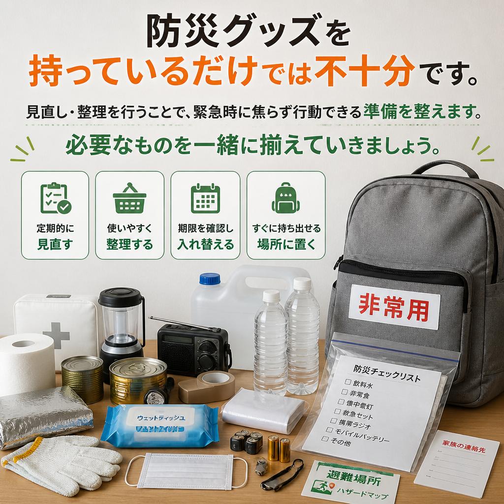 4. 防災グッズの見直しと整理方法