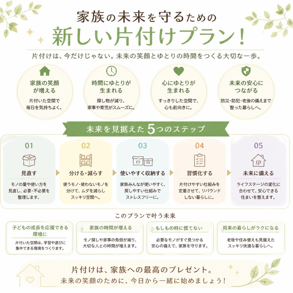 家族の未来を守るための新しい片付けプラン！