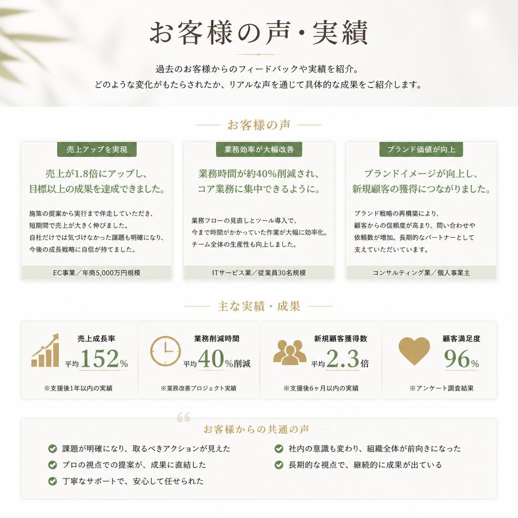 実際のサポート内容とお客様の声