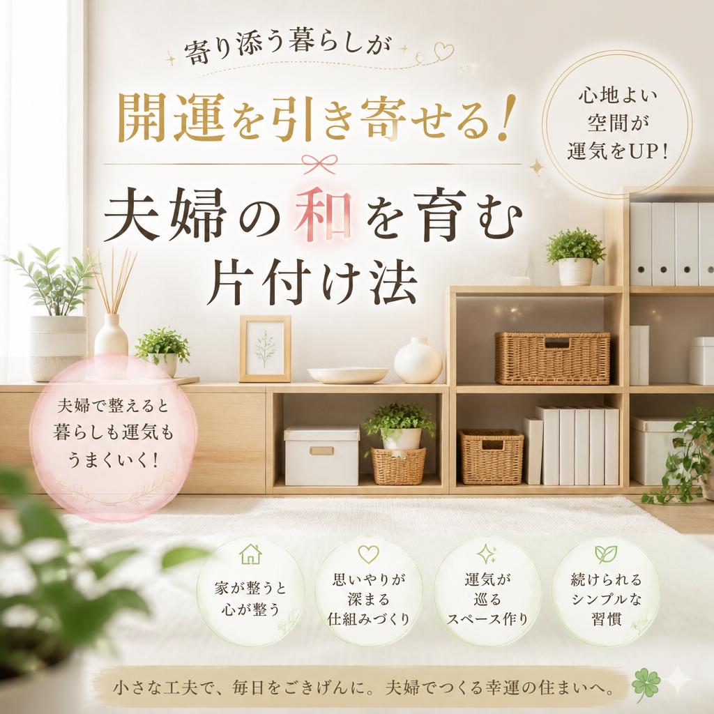 寄り添う暮らしが開運を引き寄せる！夫婦の和を育む片付け法