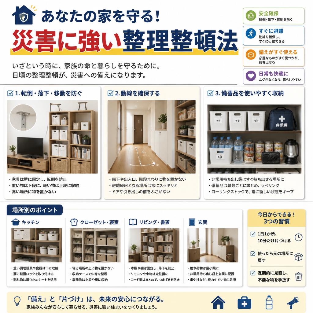 あなたの家を守る！災害に強い整理整頓法