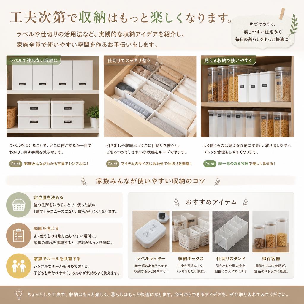 収納アイデアで片付けを楽しく