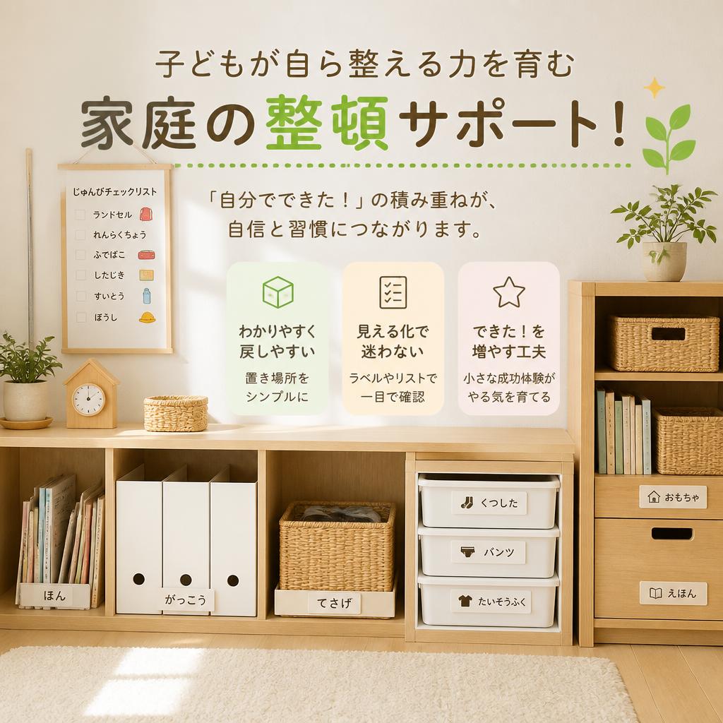 子どもが自ら整える力を育む家庭の整頓サポート！