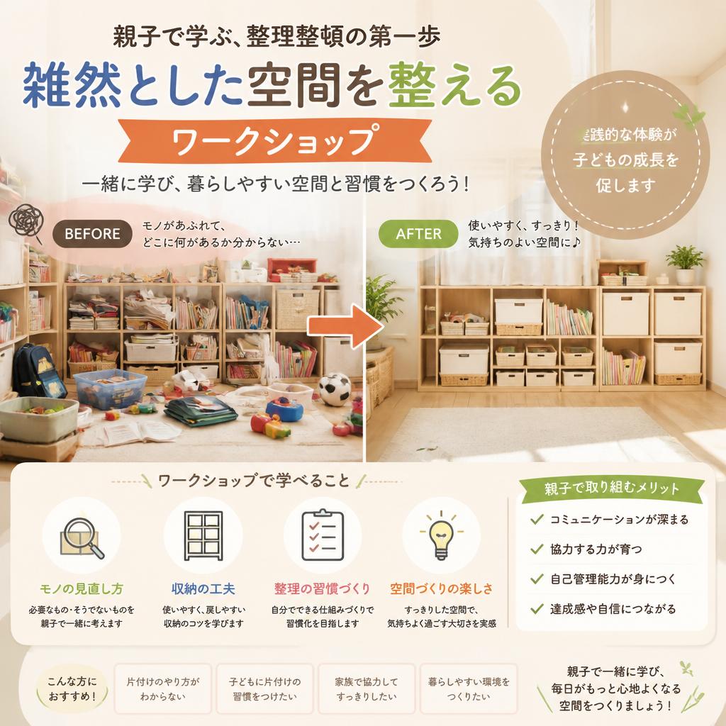 親子で取り組む整理整頓のワークショップ